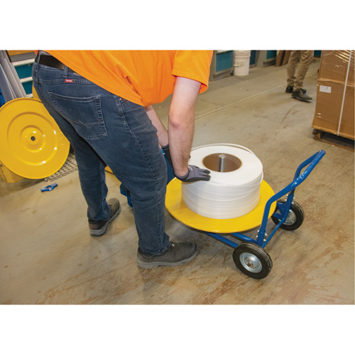 Strapping Dispenser, Polyester/Steel/Polypropylene Straps, 16"/8" Core Dia., 3"/8"/6" Roll Width Chandler Sales