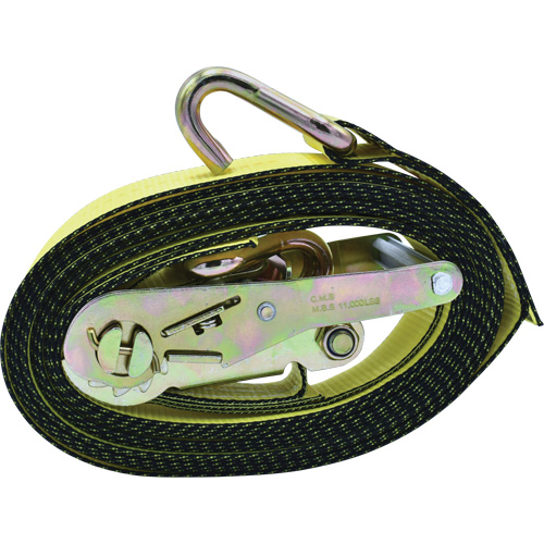 Ratchet Tie-Down, J-Hook, 2" W x 16' L, 10000 lbs. Working Load Limit Chandler Sales