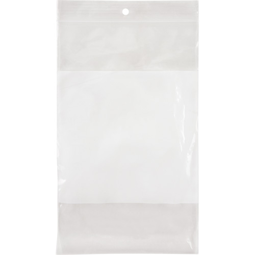 White Block Poly Bags, Reclosable, 8" x 5", 2 mils Chandler Sales