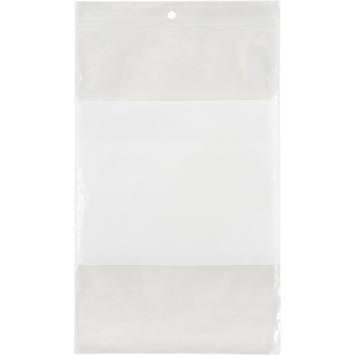 White Block Poly Bags, Reclosable, 9" x 6", 2 mils Chandler Sales