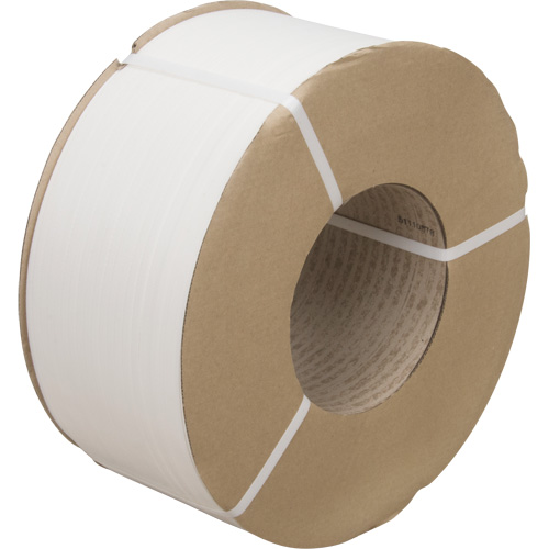 Strapping, Polypropylene, 3/8" W x 12900' L, White, Machine Grade Chandler Sales