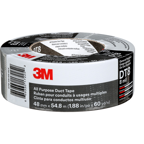 Ruban adh&eacute;sif tout usage DT8, 8 mils, Argent, 48 mm (2") x 55 m (180') Chandler Sales