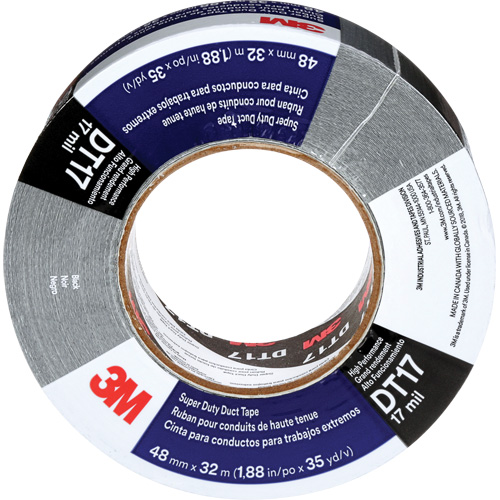 DT17 Super-Duty Duct Tape, 17 mils, Black, 48 mm (2") x 32 m (105') Chandler Sales