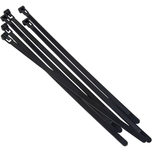 Attache-c&acirc;ble r&eacute;utilisable, Longueur 8", R&eacute;sistance &agrave; la traction 50 lb, Noir Chandler Sales