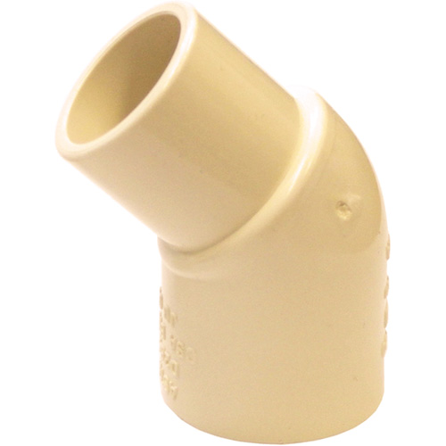 Flowguard Gold 45° Street Elbow Fitting, Spigot x Hub, CPVC, 1/2" Chandler Sales