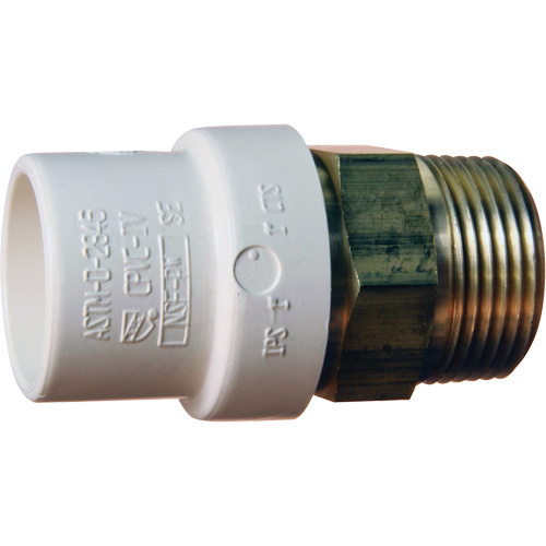 Adaptateur de tuyau filet&eacute;, Noeud x MPT, 1" dia., Laiton/PVC-C Chandler Sales