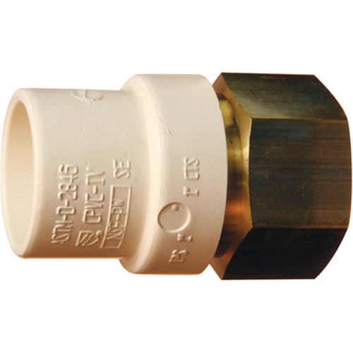 Adaptateur de tuyau filet&eacute;, Noeud x FPT, 1-1/4" dia., Laiton/PVC-C Chandler Sales