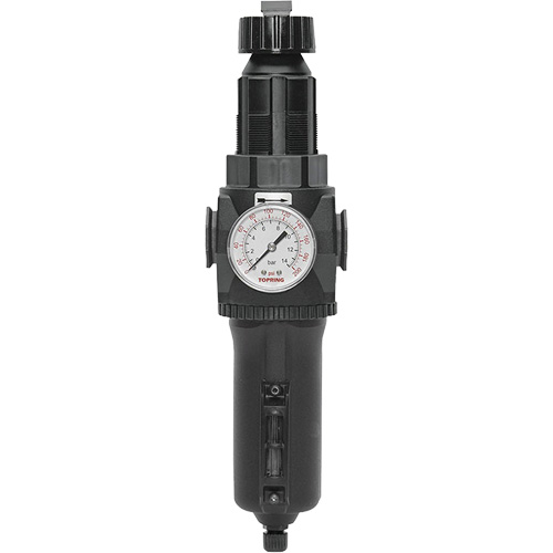 Filtre/r&eacute;gulateur drain manuel avec bol en m&eacute;tal et manom&egrave;tre Modulair 400, 1/2" NPT, 200 psi, Capacit&eacute; de 9,1 oz liq. Chandler Sales