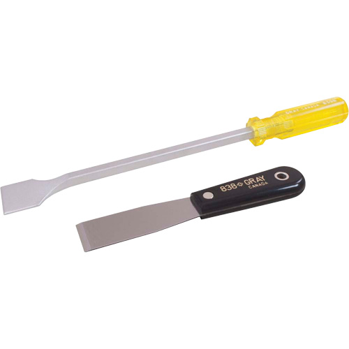 Jeu de 2 racloirs, Lame Acier au carbone, Largeur 1-1/2"/1-1/4", Manche Plastique Chandler Sales