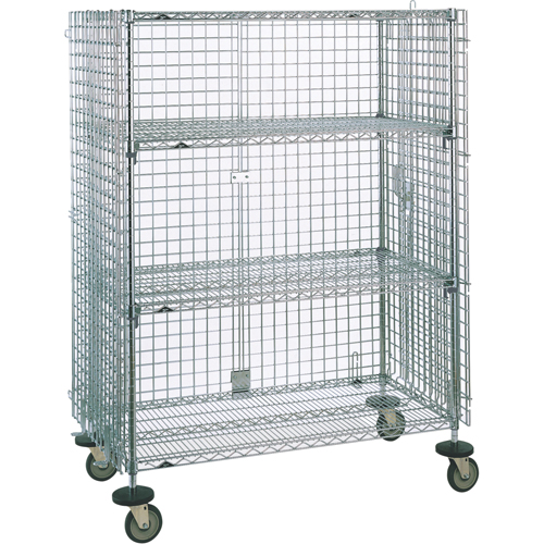 Security Carts, Chrome Plated, 21-1/2" x 68-1/2 x 50-1/2", 500 lbs. Capacity Chandler Sales