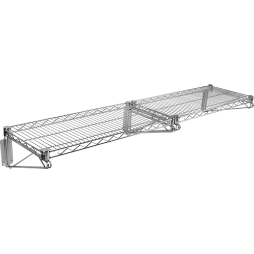 Wall Mount Wire Shelving Kit, Double Bracket, 200 lbs. Capacity, 14" D Chandler Sales
