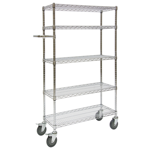 Chariots &agrave; pousser, Chrom&eacute;, 30' x 60" x 14", Capacit&eacute; 800 lb Chandler Sales