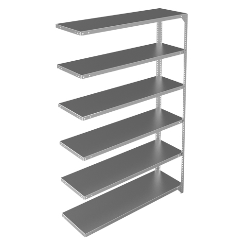 Shelving Unit, Galvanized Steel, Slotted Angle, 300 lbs. Capacity, 48" W x 72" H x 15" D Chandler Sales