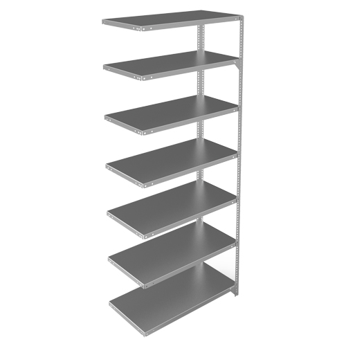 Shelving Unit, Galvanized Steel, Slotted Angle, 400 lbs. Capacity, 36" W x 84" H x 18" D Chandler Sales