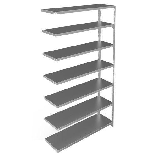 Shelving Unit, Galvanized Steel, Slotted Angle, Add-On, 48" W x 84" H x 15" D Chandler Sales