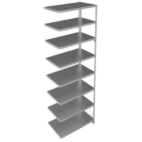 Shelving Unit, Galvanized Steel, Slotted Angle, 400 lbs. Capacity, 36" W x 96" H x 18" D Chandler Sales