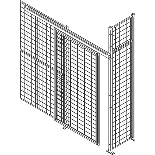 Heavy-Duty Wire Mesh Partition Sliding Door, 4' W x 8' H Chandler Sales