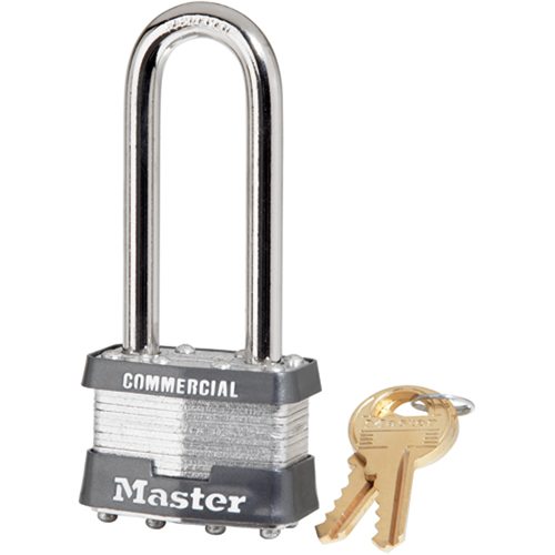 Commercial Padlock, Silver, Keyed Different, Laminated Steel, 1-3/4" Width Chandler Sales