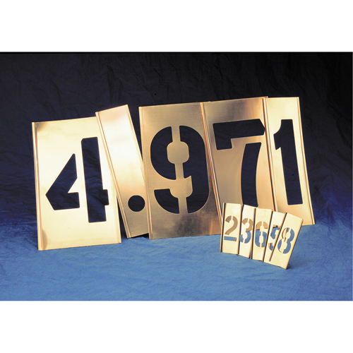 Pochoirs assemblables &agrave; caract&egrave;re gothique, en laiton - lettres & chiffres &agrave; l'unit&eacute;, Chiffre, 6" Chandler Sales