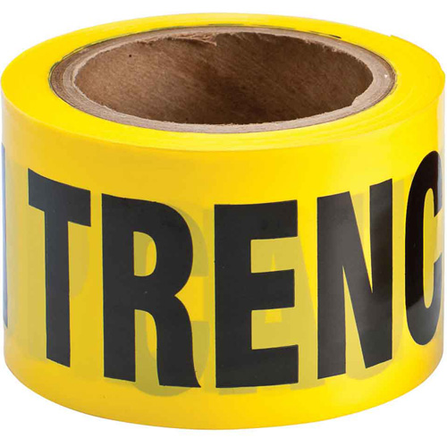 Barricade Tape, English, 3" W x 200' L, 3 mils, Black on Yellow Chandler Sales