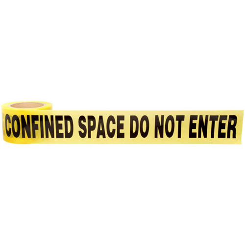 Barricade Tape, English, 3" W x 1000' L, 3 mils, Black on Yellow Chandler Sales
