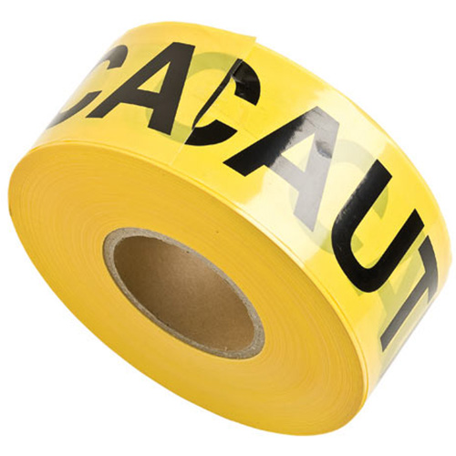 Rubans pour barricades, Anglais, 3" la x 1000' lo, 3 mils, Noir sur jaune Chandler Sales