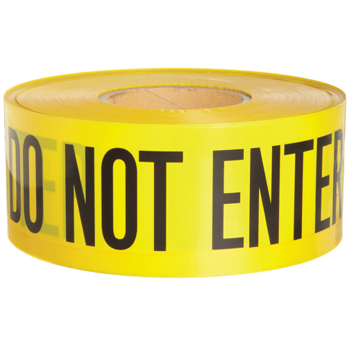 Rubans pour barricades, Anglais, 3" la x 1000' lo, 3 mils, Noir sur jaune Chandler Sales