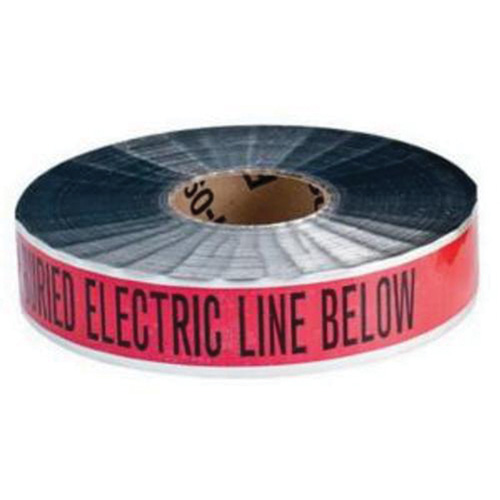 "Electric Line" Identoline&reg; Underground Warning Tape, 2" W x 1000' L, Black on Red Chandler Sales