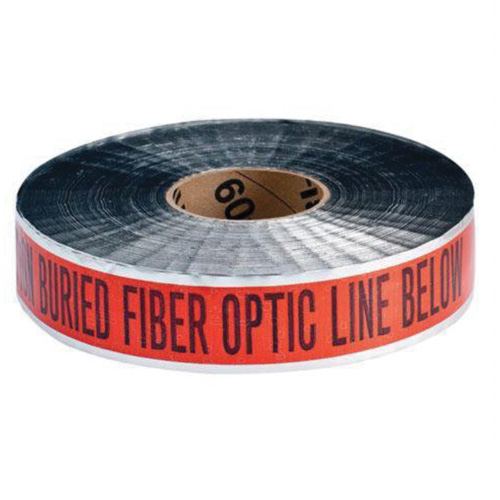 "Fiber Optic Line" Identoline&reg; Underground Warning Tape, 2" W x 1000' L, Black on Orange Chandler Sales