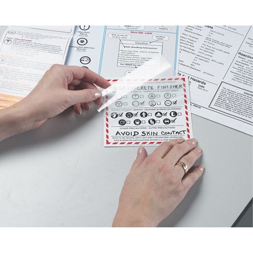 &eacute;tiquettes SIMDUT fabriqu&eacute;es sur place, Vinyle, Feuille, 4" lo x 2" la Chandler Sales