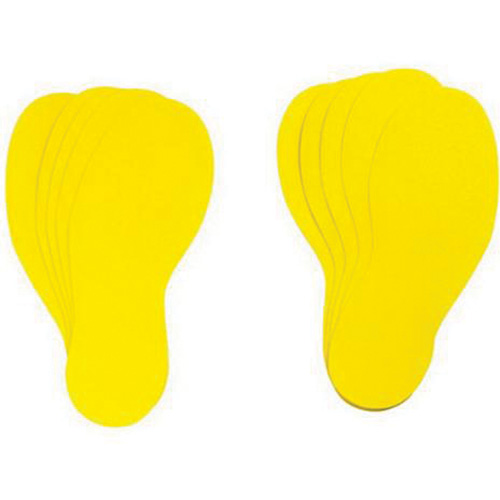 &eacute;tiquettes pour marquage des planchers, Empreinte de pas, 12" lo x 3,75" la, Jaune, Vinyle Chandler Sales
