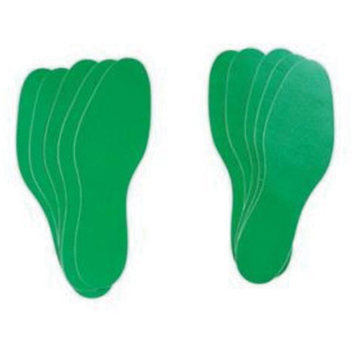 &eacute;tiquettes pour marquage des planchers, Empreinte de pas, 12" lo x 3,75" la, Vert, Vinyle Chandler Sales