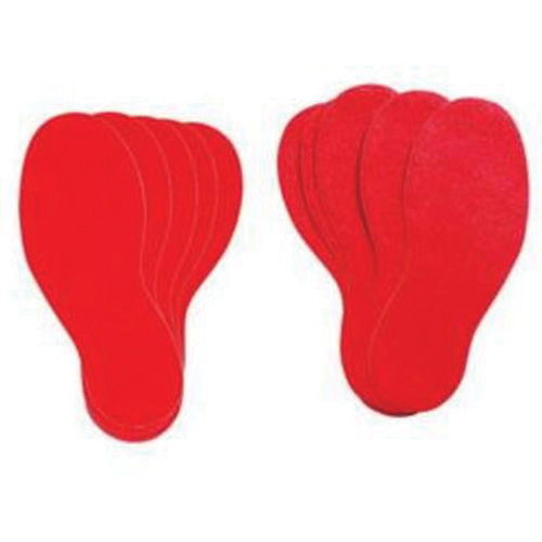 &eacute;tiquettes pour marquage des planchers, Empreinte de pas, 12" lo x 3,75" la, Rouge, Vinyle Chandler Sales