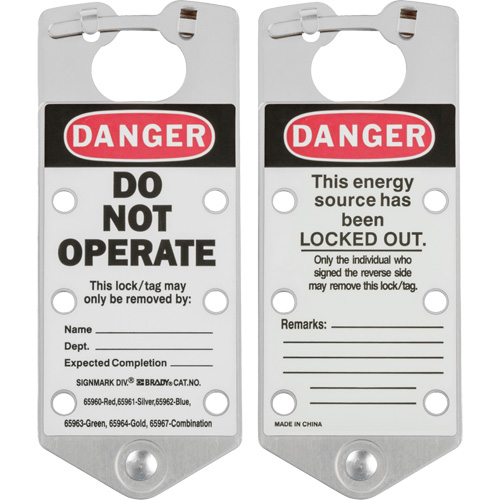 Labeled Lockout Hasps, Silver Chandler Sales