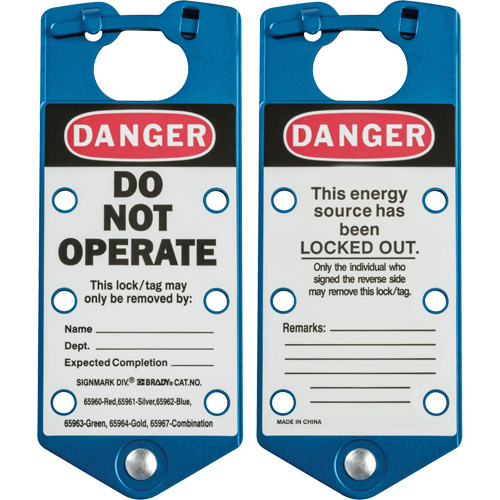 Labeled Lockout Hasps, Blue Chandler Sales