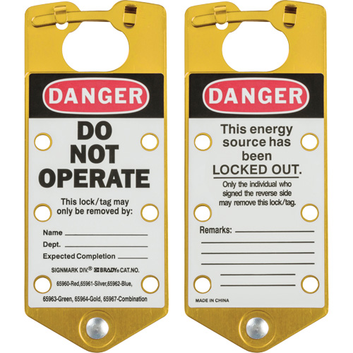 Labeled Lockout Hasps, Yellow Chandler Sales