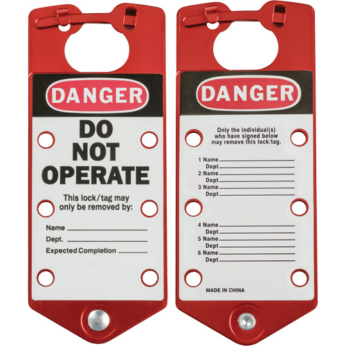 Labeled Lockout Hasps, Red Chandler Sales