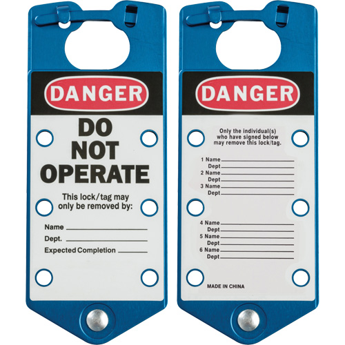 Labeled Lockout Hasps, Blue Chandler Sales