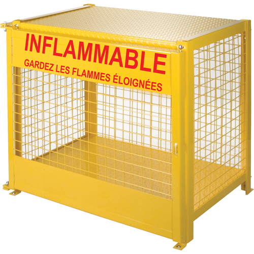 Gas Cylinder Cabinets, 6 Cylinder Capacity, 44" W x 30" D x 37" H, Yellow Chandler Sales