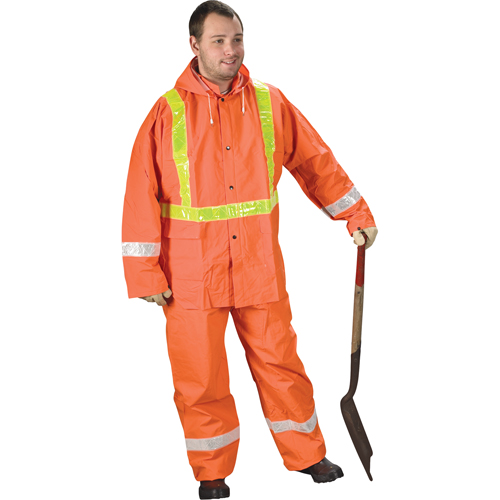 Tornado Traffic Rain Suit, PVC, Small, High Visibility Orange Chandler Sales
