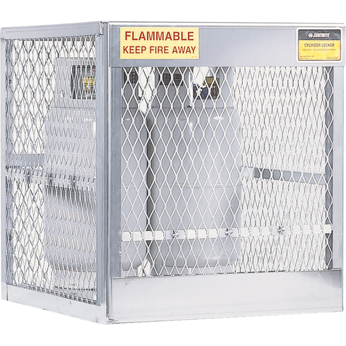Aluminum LPG Cylinder Locker Storage, 4 Cylinder Capacity, 30" W x 32" D x 33-1/2" H, Silver Chandler Sales