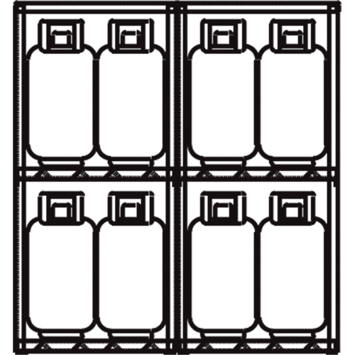 Aluminum LPG Cylinder Locker Storage, 16 Cylinder Capacity, 60" W x 32" D x 65" H, Silver Chandler Sales