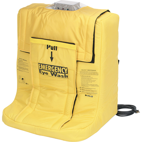 Douche oculaire On-Site avec enveloppe chauffante, Aliment&eacute; par gravit&eacute;, Capacit&eacute; 7 gal., Conformit&eacute; ANSI Z358.1 Chandler Sales