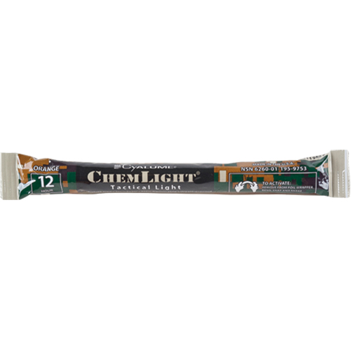 B&acirc;tons de s&eacute;curit&eacute; luminescents Cyalume 6", Orange, Dur&eacute;e 12 h Chandler Sales