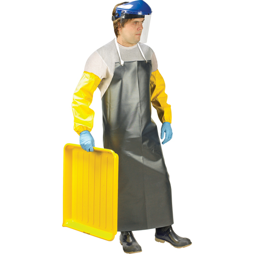 Heavy-Duty Apron, Nitrile/Polyester, 48" L x 35" W, Black Chandler Sales