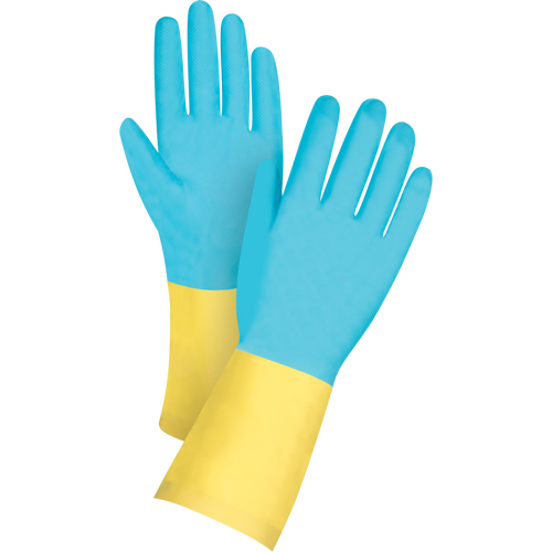 Premium Dipped Chemical-Resistant Gloves, Size Small/7, 12" L, Neoprene/Rubber Latex, Cotton/Flock-Lined Inner Lining, 20-mil Chandler Sales