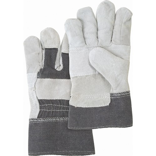 Gants d'ajusteur &agrave; paume renforc&eacute;e d'usage standard, Grand, Paume en Cuir de vache refendu, Doublure en Coton Chandler Sales