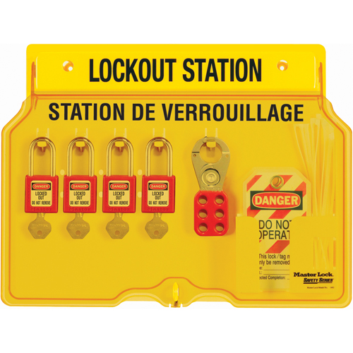 Lockout Station, Thermoplastic Padlocks, 4 Padlock Capacity, Padlocks Included Chandler Sales