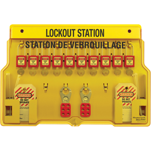 Lockout Stations, Thermoplastic Padlocks, 10 Padlock Capacity, Padlocks Included Chandler Sales