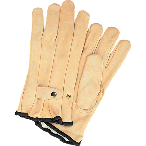 Winter-Lined Ropers Gloves, Medium, Grain Cowhide Palm, Fleece Inner Lining Chandler Sales